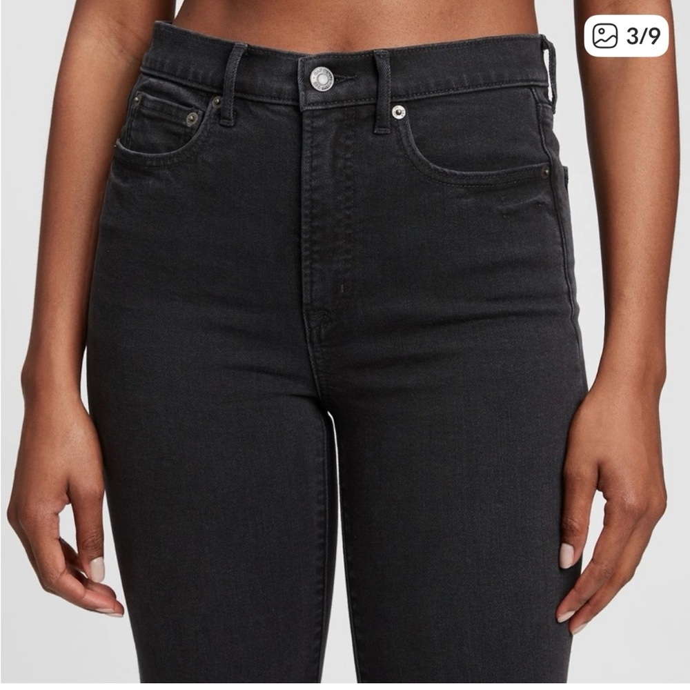 GAP Flare High-Rise Jeans in Faded Black